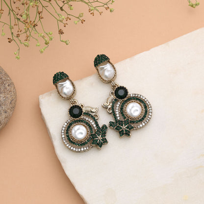 White Color Turkish Kundan Earrings With Stylish Bridal Jewellery Design For Women