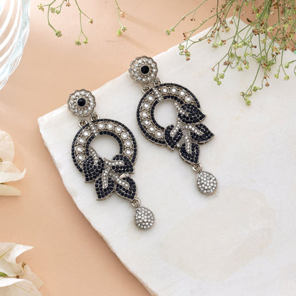 Pink Color Turkish Kundan Earrings With Stylish Traditional Jewellery Design For Women