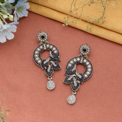 Pink Color Turkish Kundan Earrings With Stylish Traditional Jewellery Design For Women