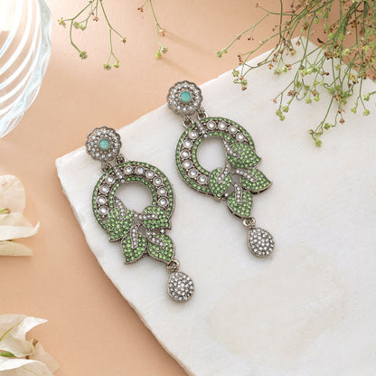 Maroon Color Turkish Kundan Earrings With Stylish Bridal Jewellery Design For Women