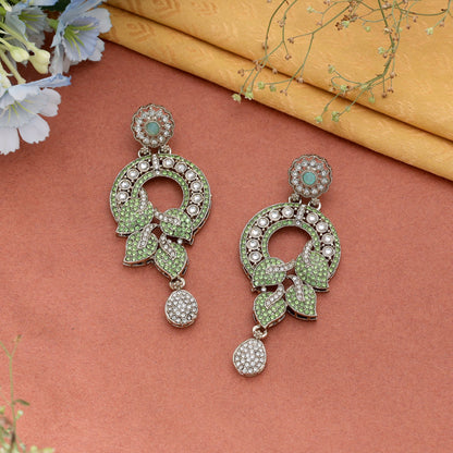 Maroon Color Turkish Kundan Earrings With Stylish Bridal Jewellery Design For Women