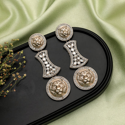 Classic Pure White Color Kundan Drop Earrings For Traditional Women Wear