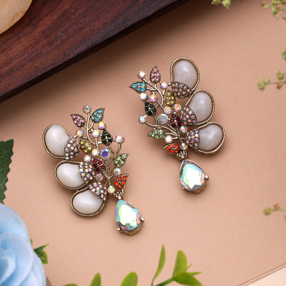 Vibrant Festival Multi Color Kundan Jhumka Earrings For Traditional Celebrations