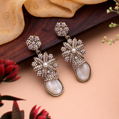 Eye Catching Bright Rainbow Color Kundan Statement Earrings For Festival Nights