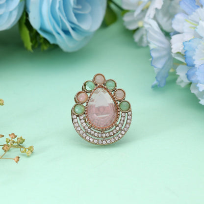 Multi Color Kundan Ring Featuring Vibrant Traditional Festive Jewelry Collection