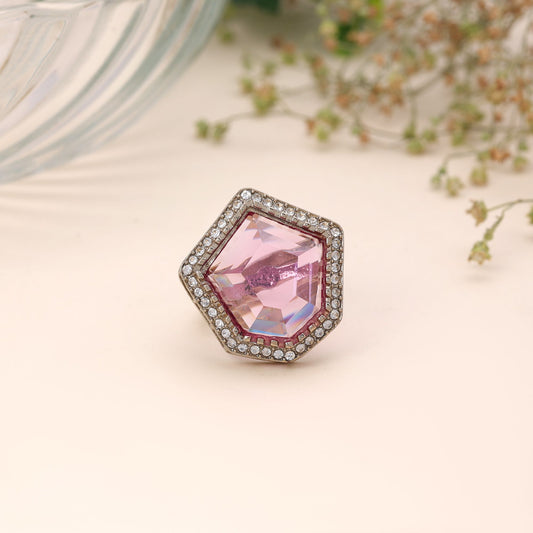 Purple Color Stone Ring with Beautiful Ethnic Sparkling Jewelry Appeal