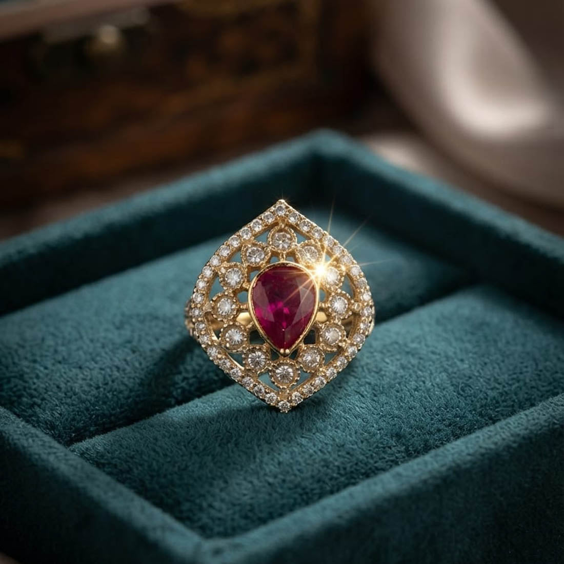 Purple Color Kundan Ring Featuring Premium Handmade Traditional Jewelry Style