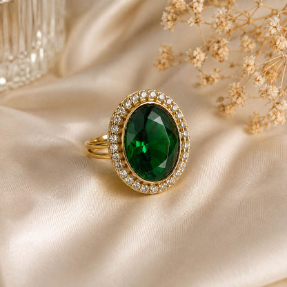 Green Color Kundan Ring Featuring Premium Festive Designer Appeal