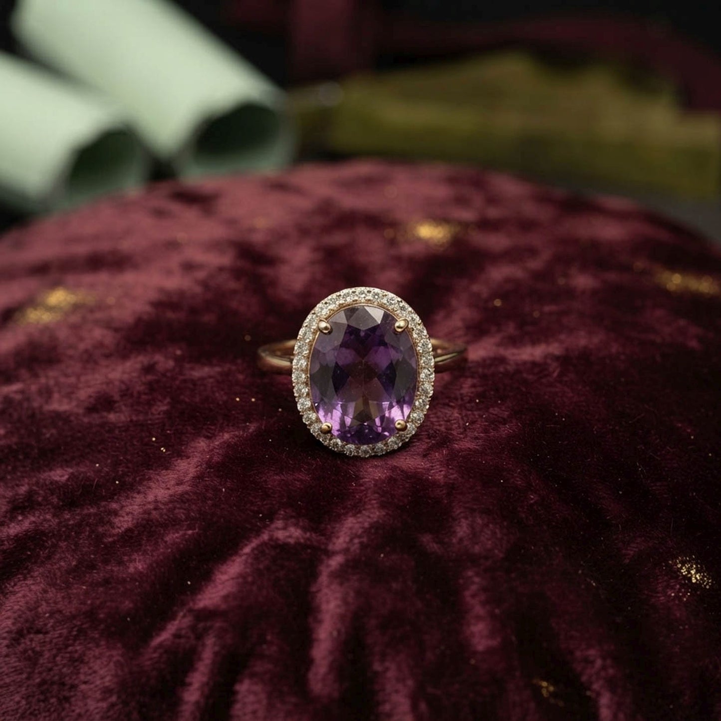 Purple Color Kundan Ring Featuring Stylish Ethnic Fashion Appeal
