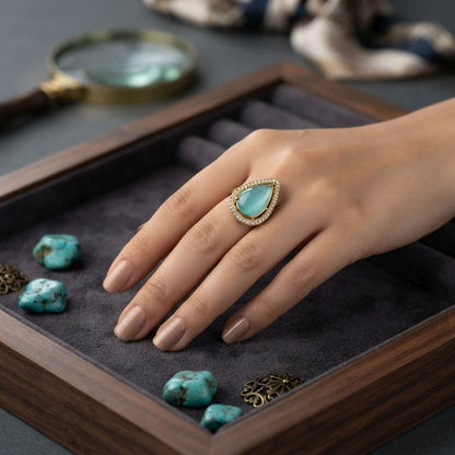 Paris Green Color Kundan Ring with Premium Festive Jewelry Appeal