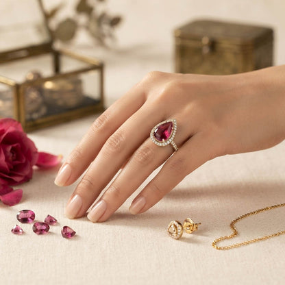 Red Color Kundan Ring Featuring Graceful Handmade Festive Jewelry Appeal