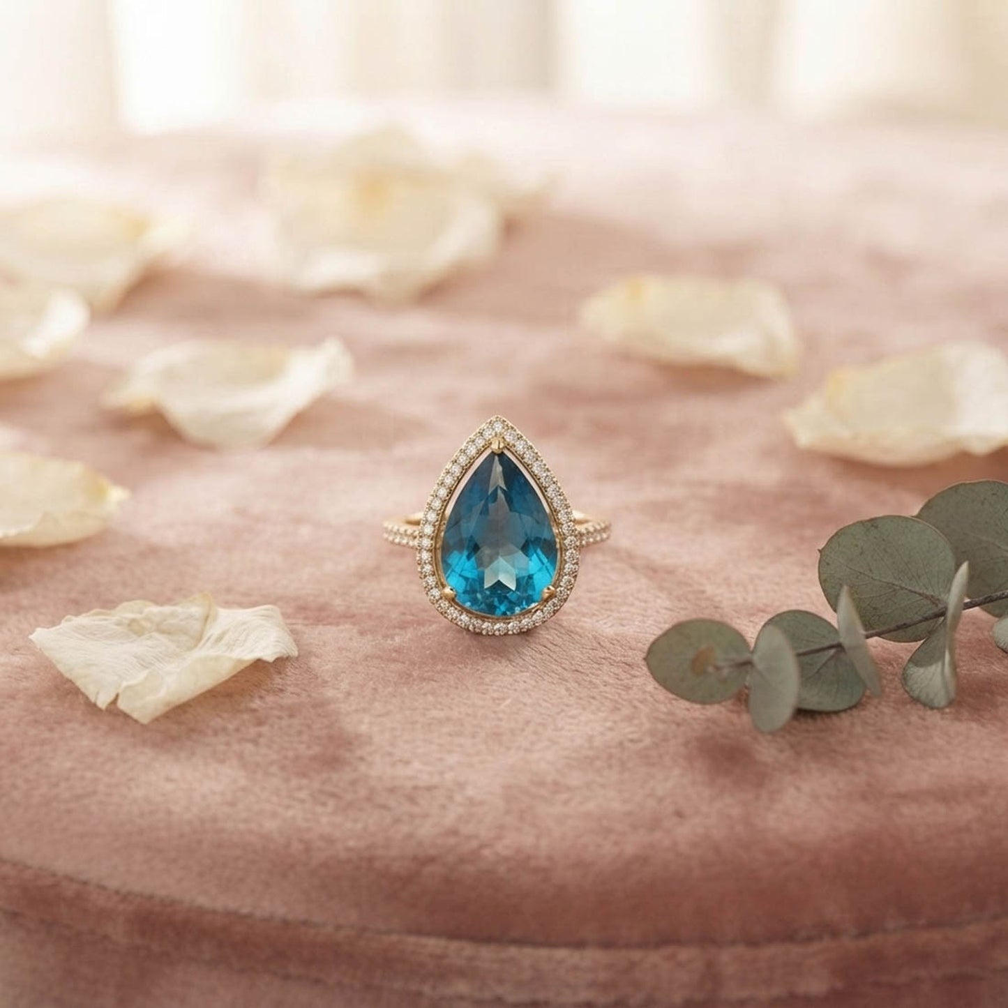 Teal Blue Color Kundan Ring Featuring Beautiful Handmade Fashion Style