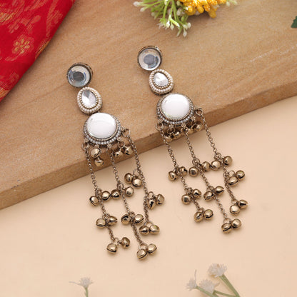 Gold Color Long Kashmiri Earrings Featuring Premium Traditional Jewelry Collection