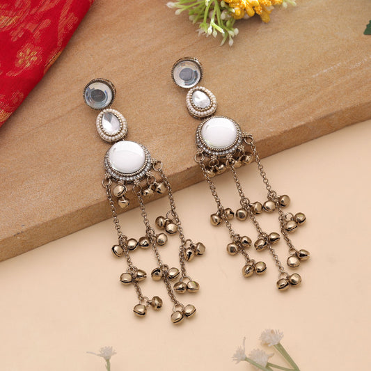 Gold Color Long Kashmiri Earrings Featuring Premium Traditional Jewelry Collection