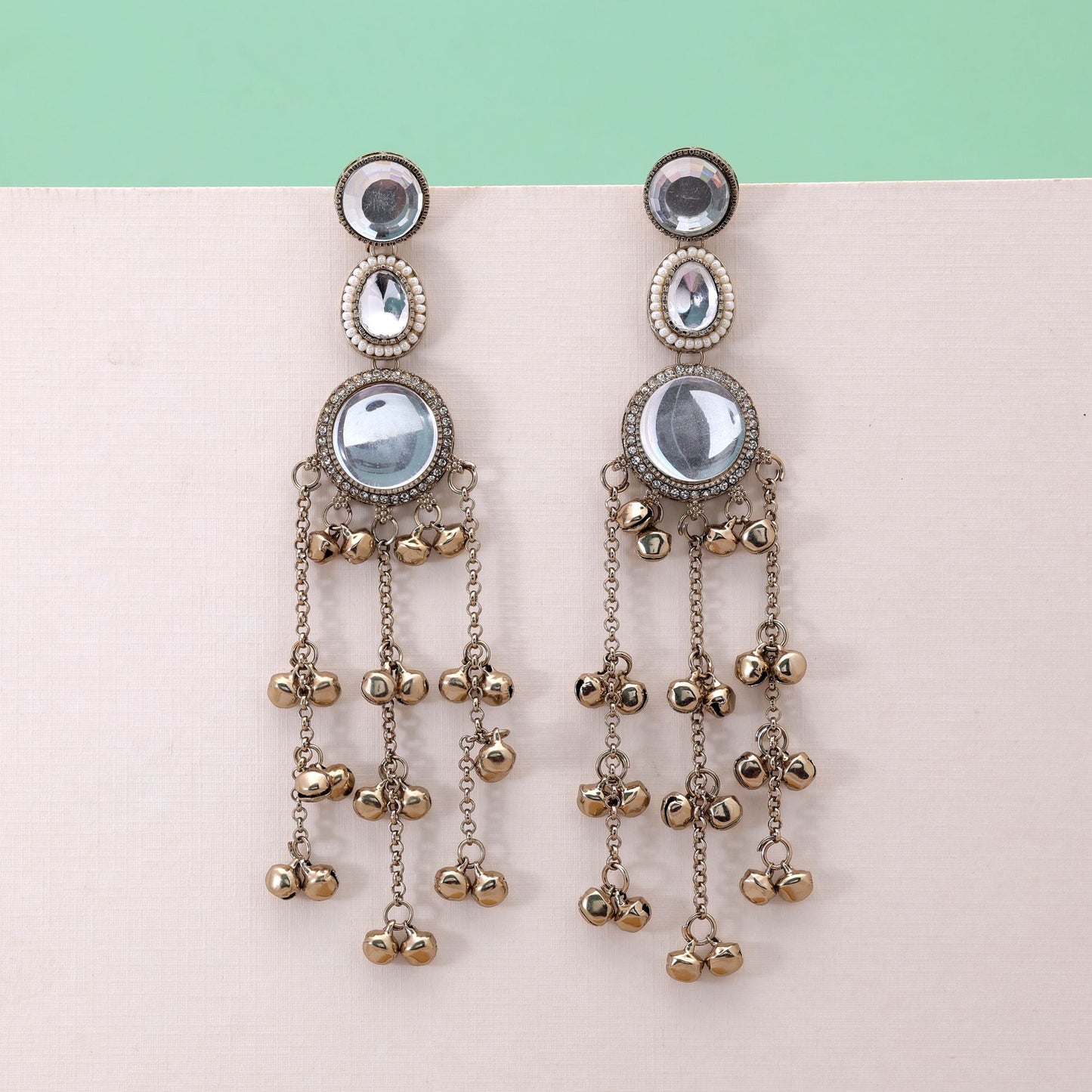 Gold Color Long Kashmiri Earrings Featuring Premium Traditional Jewelry Collection