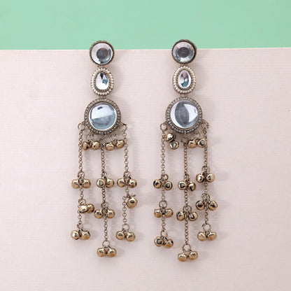 Gold Color Long Kashmiri Earrings Featuring Premium Traditional Jewelry Collection