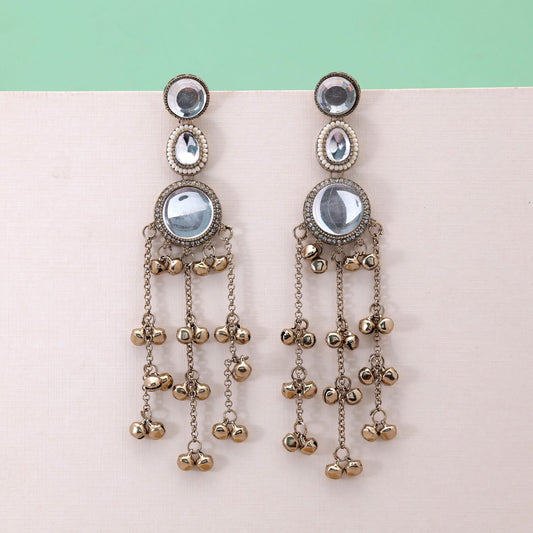 Gold Color Long Kashmiri Earrings Featuring Premium Traditional Jewelry Collection