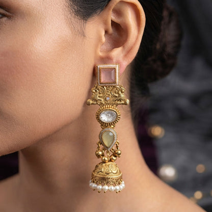 Multi Color Kashmiri Jhumka with Vibrant Traditional Detailing and Beautiful Indian Ethnic Jewellery Appeal
