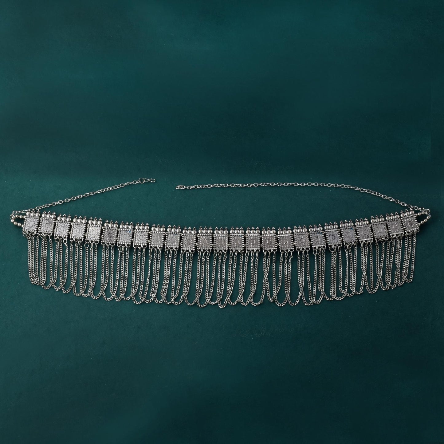 Schweres Design Silberfarbenes oxidiertes Kamarband für Braut-Taillenaccessoires