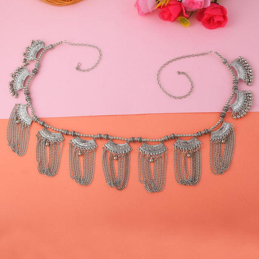 Handmade Silver Color Oxidised Kamarband For Ethnic Festival Dressing