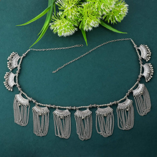 Handmade Silver Color Oxidised Kamarband For Ethnic Festival Dressing