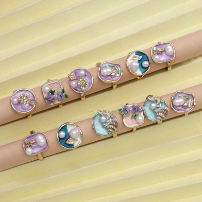 Assorted Color Combo Of 12 Pieces Meenakari Rings With Traditional Finish For Festive Wear