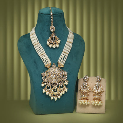 Classic White Color Kundan Necklace Set With Premium Traditional Wedding Jewellery