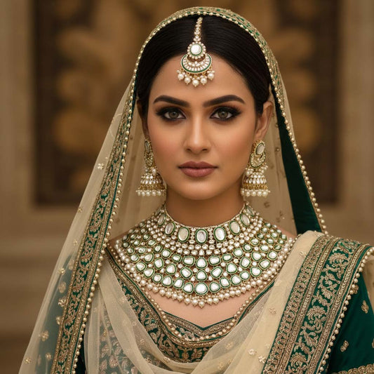 Elegant White Color Kundan Necklace Set With Wedding Jewellery And Ethnic Design