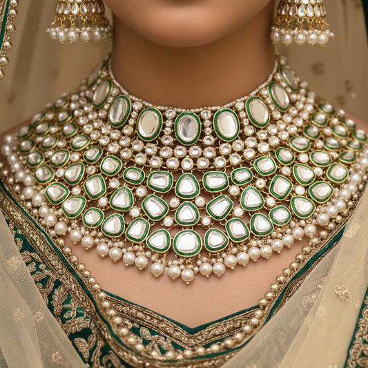 Elegant White Color Kundan Necklace Set With Wedding Jewellery And Ethnic Design