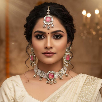 Atemberaubendes Rani Color Choker Kundan Halsketten-Set für einen königlichen und anmutigen Auftritt