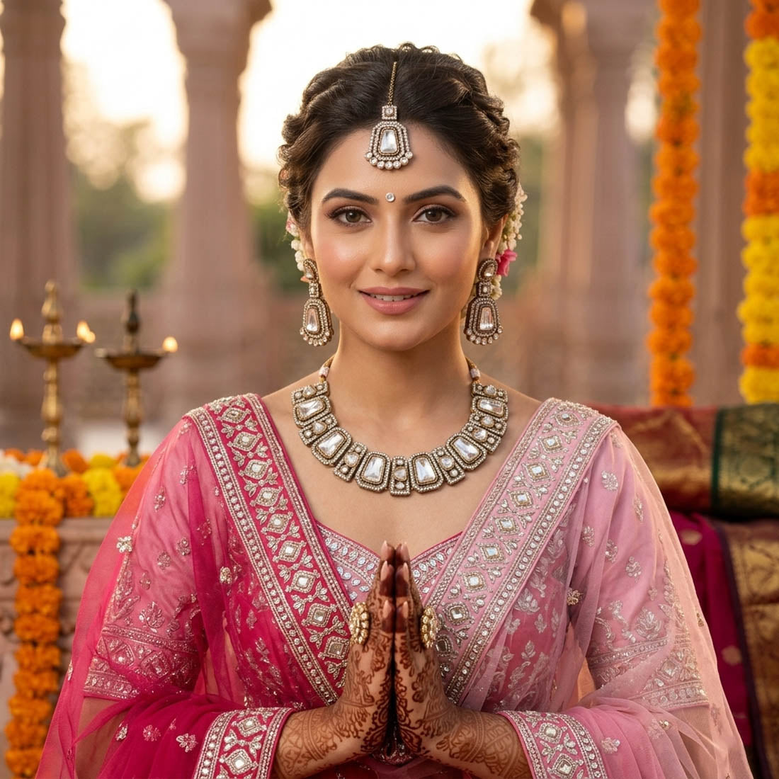 Weißer Kundan Halsketten-Set, elegant, minimalistisch, traditioneller Schmuck mit klassischer Ausstrahlung