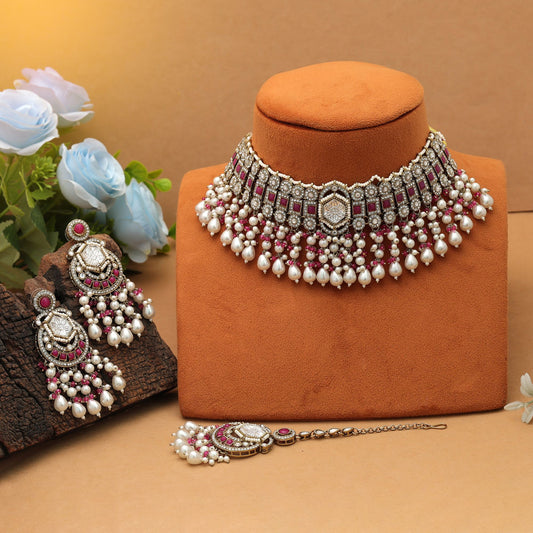 Royal Rani Farb-Choker Kundan Halskette Set Hochzeit Spezialkollektion