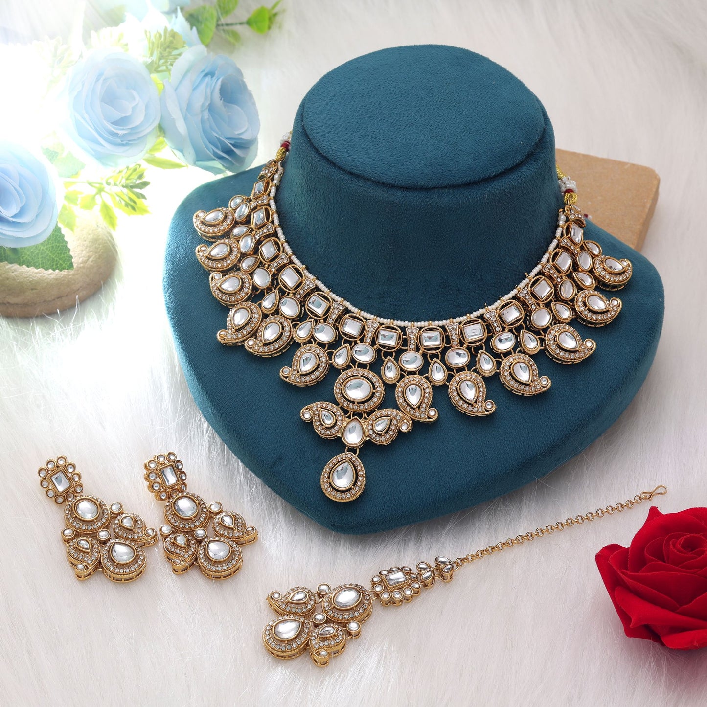 Charming White Color Kundan Necklace Set Inspired By Traditional Jewellery Rani Haar