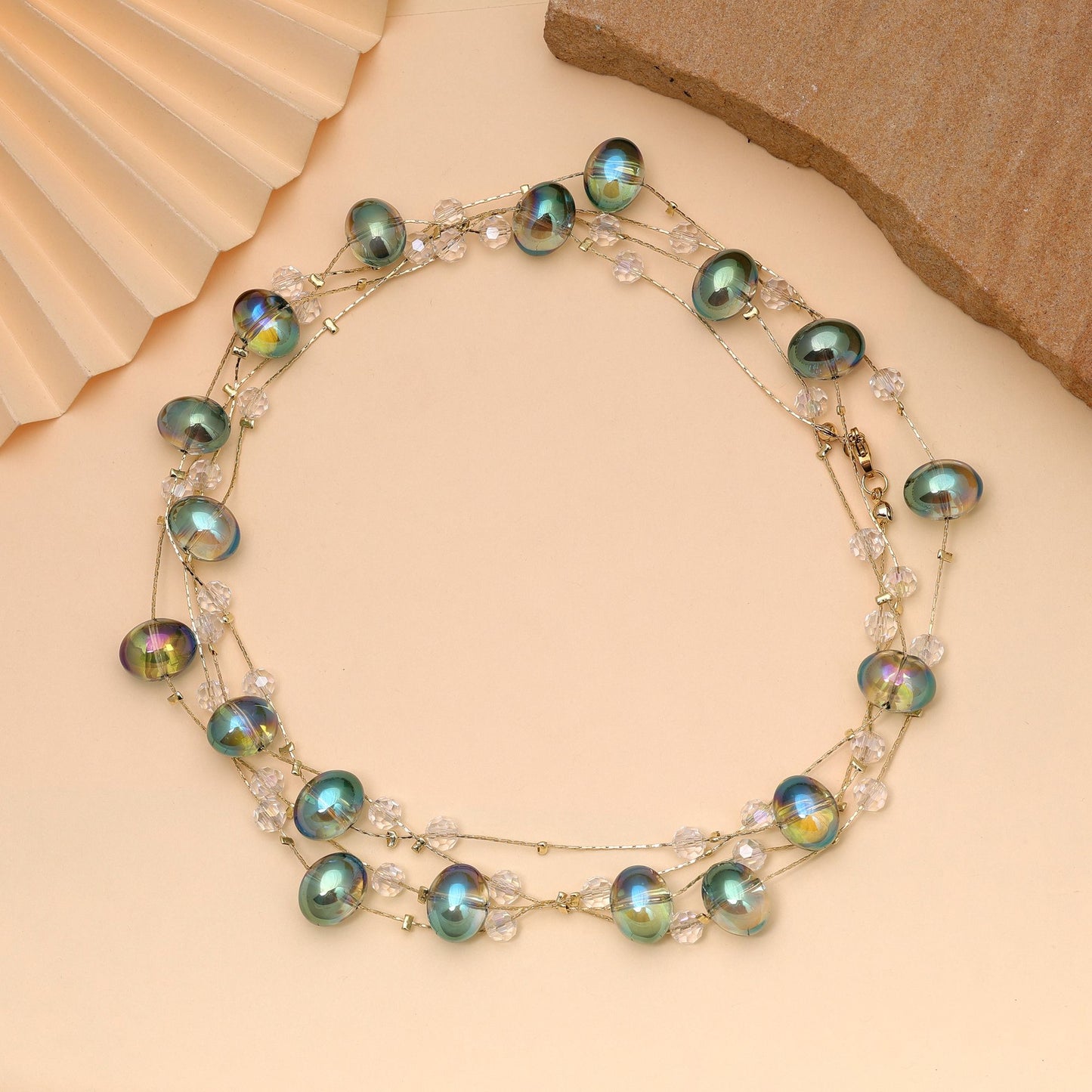 Crystal Green Color Beaded Mala with Premium Designer Traditional Look