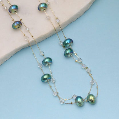 Crystal Green Color Beaded Mala with Premium Designer Traditional Look