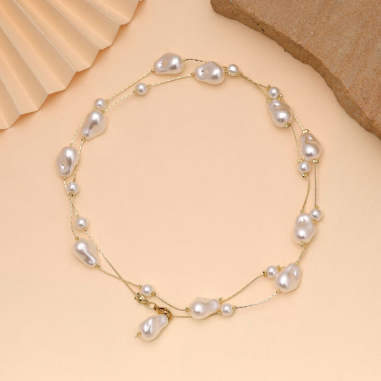 White Color Pearl Mala with Elegant Classic Timeless Jewelry Style