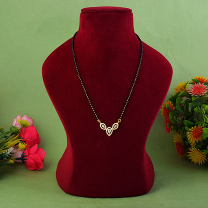 Gold Color American Diamond Mangalsutra For Bridal And Cultural Celebrations