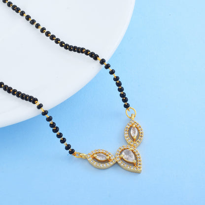 Gold Color American Diamond Mangalsutra For Bridal And Cultural Celebrations