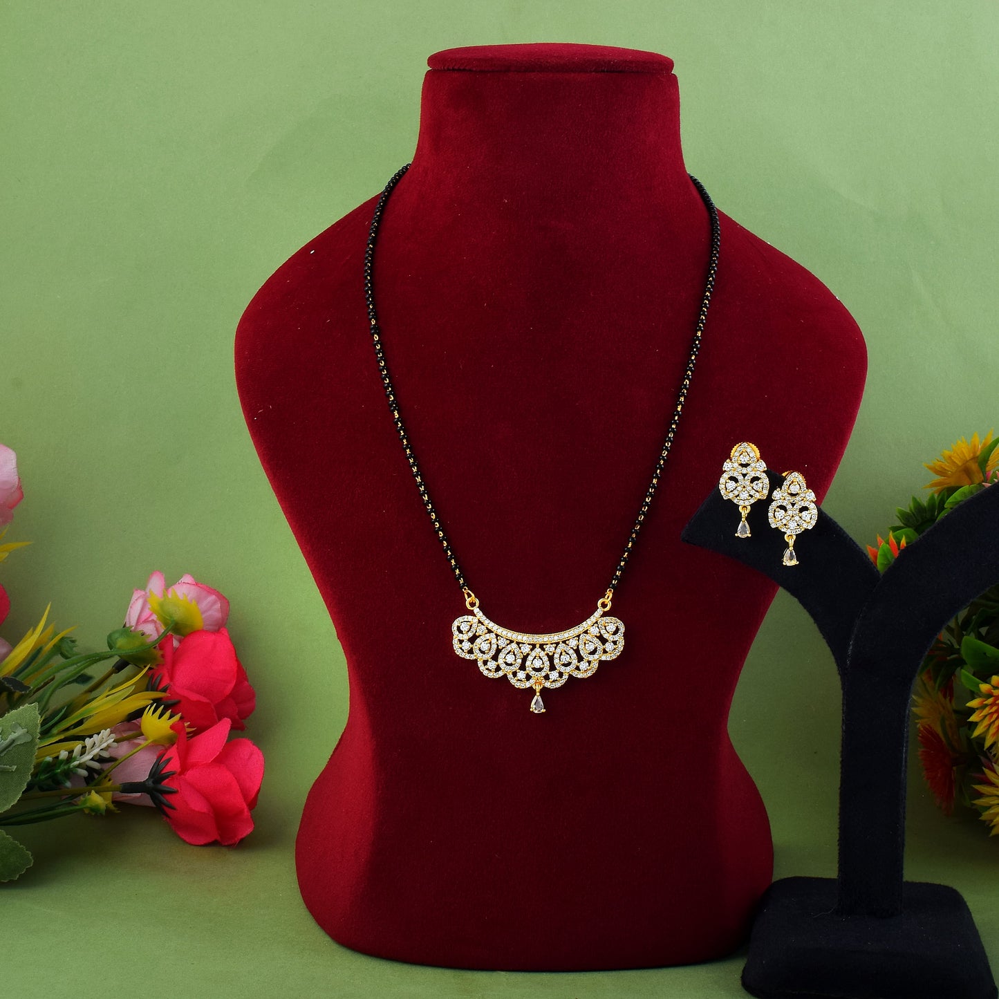 Gold Color American Diamond Mangalsutra With Designer Look And Finish