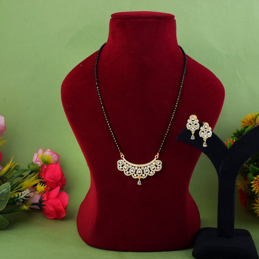 Gold Color American Diamond Mangalsutra With Designer Look And Finish
