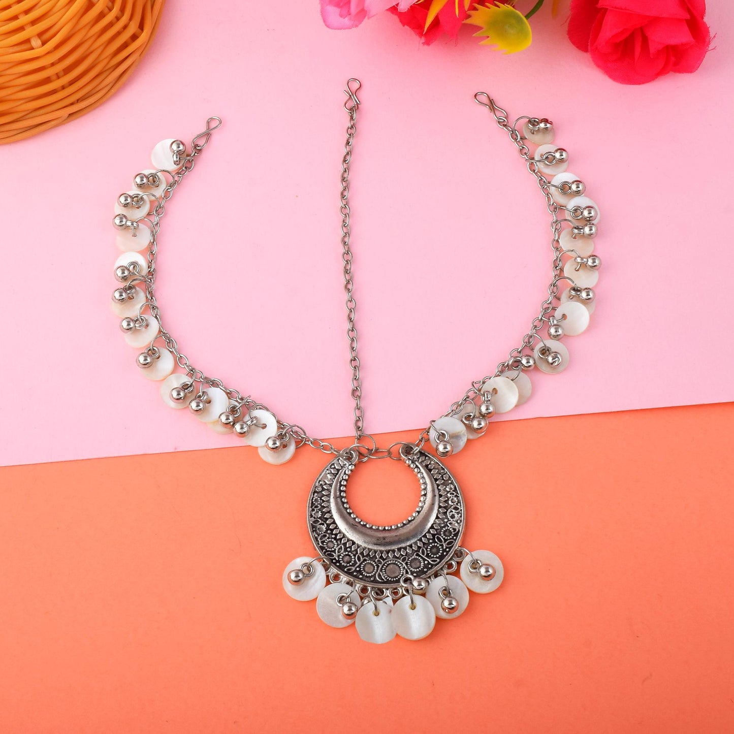 Traditional Silver Color Oxidised Matha Patti For Bridal And Festive Looks