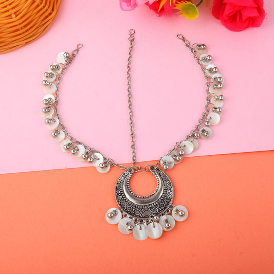 Traditional Silver Color Oxidised Matha Patti For Bridal And Festive Looks