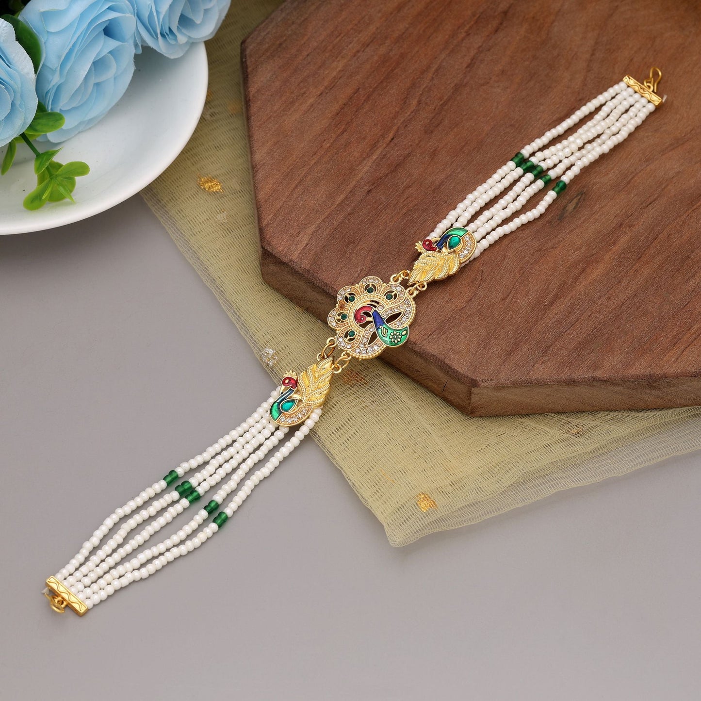 Multi Color Matha Patti Inspired By Traditional Indian Bridal Head Jewelry