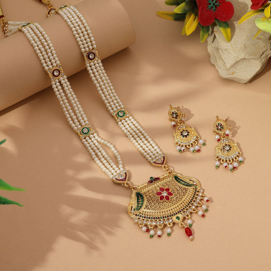 Premium Multi Color Rajputi Jewellery Rani Haar Perfect Choice For Festive Ethnic Party Wear