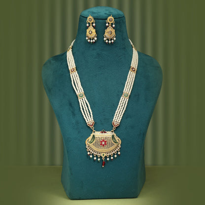 Hochwertiger mehrfarbiger Rajputi-Schmuck, Rani Haar, perfekte Wahl für festliche ethnische Partykleidung