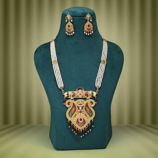 Charming Multi Color Rajputi Jewellery Rani Haar Perfect For Weddings Parties And Celebrations