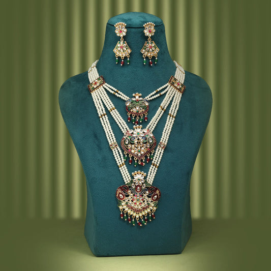 Antique Multi Color Rajputi Jewellery Rani Haar Designed For Bridal Festive Traditional Jewellery