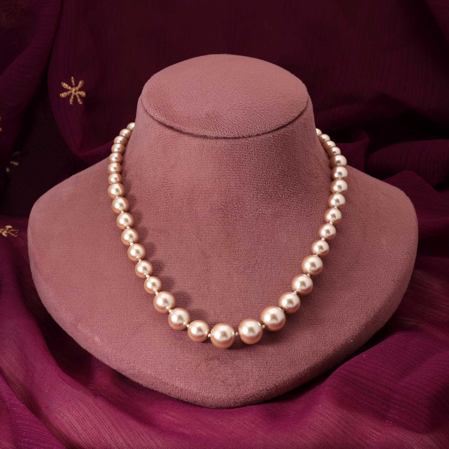 Gold Color Heritage Style Pearl Necklace For Brides And Grand Festive Wear