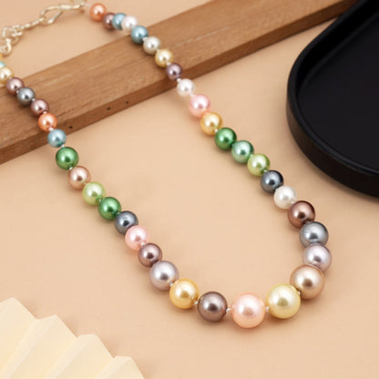 Multi Color Stone Studded Pearl Necklace For Weddings And Cultural Celebrations
