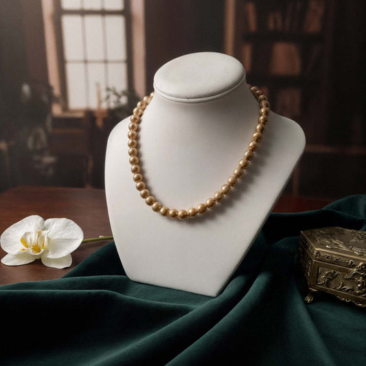 Gold Color Stylish Handcrafted Pearl Necklace For Elegant Indian Fashion Jewelry